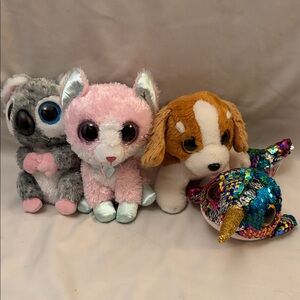 TY Beanie Boo Plush Pink Kitty Small Pet Plush Toy - Soft Cuddly Companion